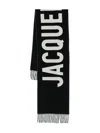 Jacquemus Wool Scarf With Logo In Blue