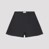 Jacquemus Amelo De-nîmes Blue Cotton Cashmere Shorts In Black
