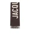 Jacquemus Logo Detailed Fringed Edge Scarf In Black