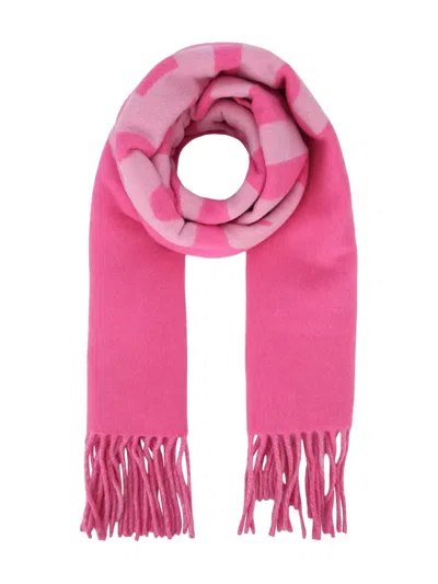 Jacquemus Logo-detailed Fringed-edge Scarf In Pink