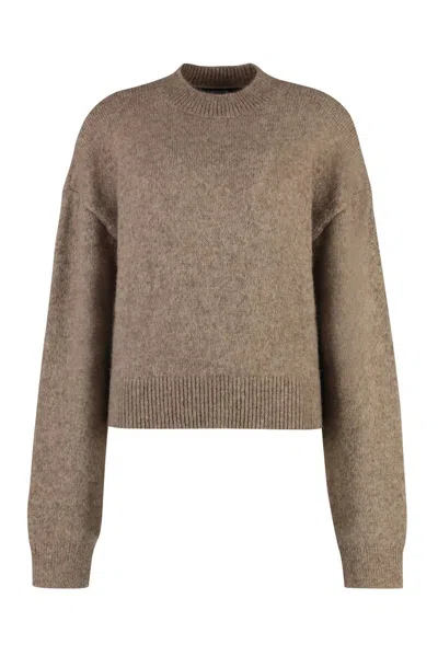 Jacquemus Crew-neck Wool Sweater In Beige