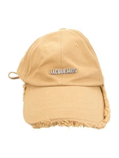 Pre-owned Jacquemus Logo Distressed Baseball Cap In Yellow