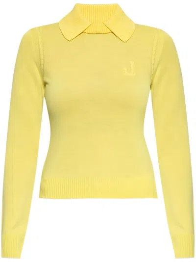 Jacquemus Logo-embellished Jumper In Gelb