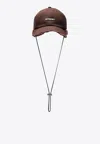 Jacquemus Logo Embossed Baseball Cap In Brown