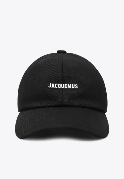 Jacquemus Logo Embroidered Baseball Cap In Black