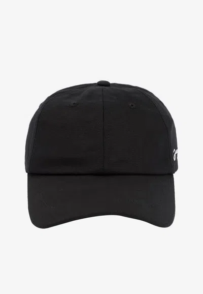 Jacquemus Logo Embroidered Curved Peak Baseball Cap In Black