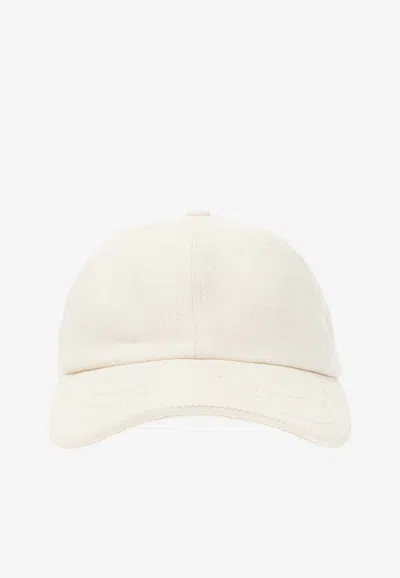 Jacquemus Logo-embroidered Baseball Cap In Cream