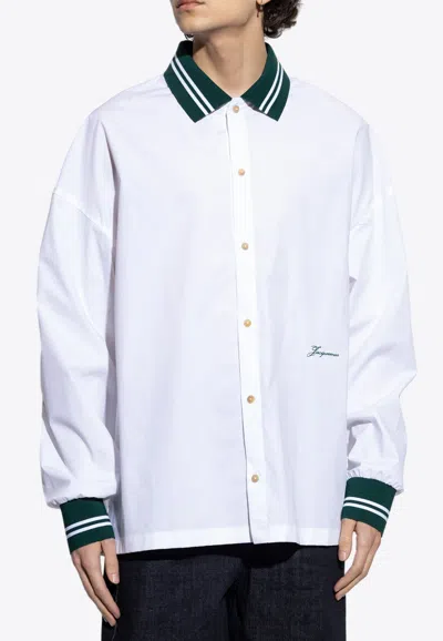 Jacquemus Logo Embroidered Buttoned Shirt In White