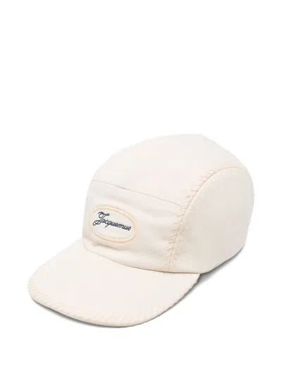 Jacquemus Logo-embroidered Cap In Neutral