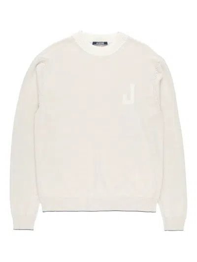 Jacquemus Logo-embroidered Crew-neck Sweater In 130 Light Beige