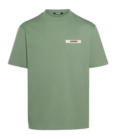 Jacquemus Grosgrain Brand Tab T-shirt In Green