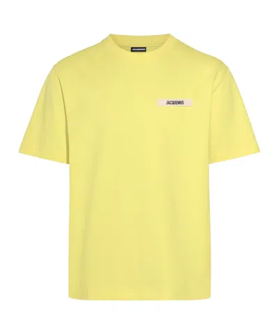 Jacquemus Logo Embroidered Crewneck T-shirt In Yellow