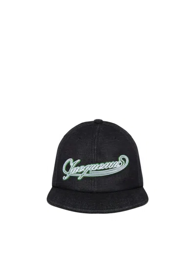 Jacquemus Logo Embroidered Hat In Blue