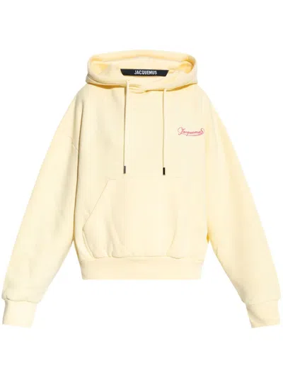 Jacquemus Logo-embroidered Hoodie In Uni Club Beige