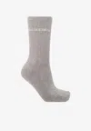 Jacquemus Logo-embroidered Socks In Gray