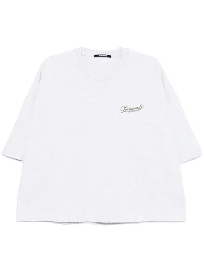 Jacquemus Logo-embroidered T-shirt In White
