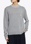 Jacquemus Logo-embroidered Wool Sweater In Gray