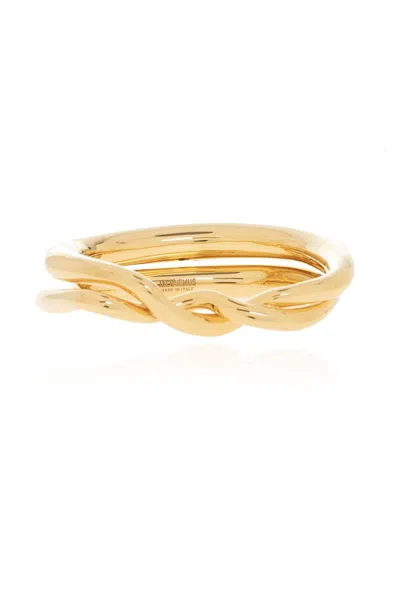 Jacquemus Le Nodi Twisted Bracelet In Gold