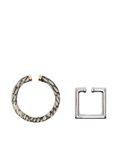Pre-owned Jacquemus Logo-engraved Ear Cuff Set In Silver
