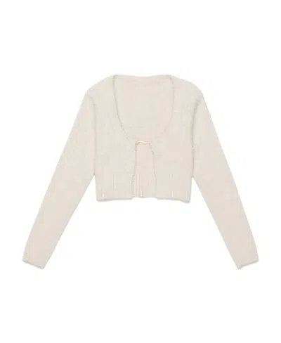 Jacquemus Logo-fastening Cropped Cardigan In White