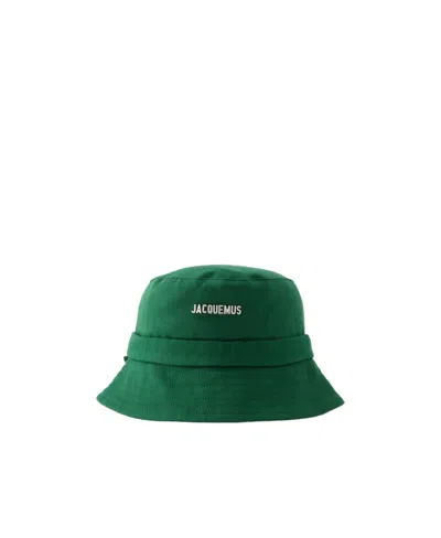 Jacquemus Logo Fisherman's Hat In Green