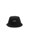 Jacquemus Logo Flat-top Hat In Black