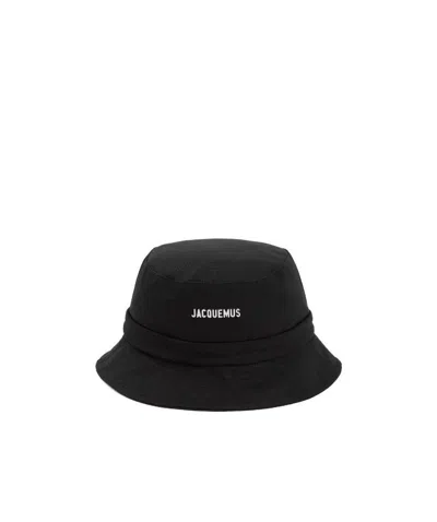 Jacquemus Logo Flat-top Hat In Black
