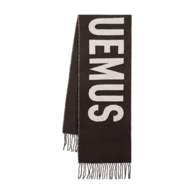 Jacquemus Logo Fringed Multi Brown Wool Scarf