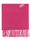 Jacquemus Scarf With Logo And Fringe In Pink