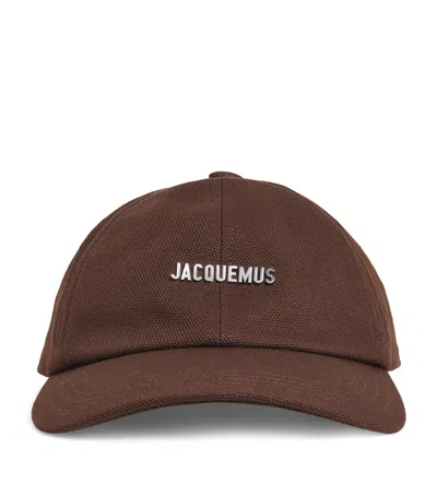 Jacquemus Logo Gadjo Baseball Cap In Brown