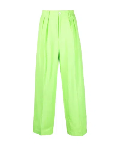 Jacquemus Logo Hidden Zipper Casual Pants In Green