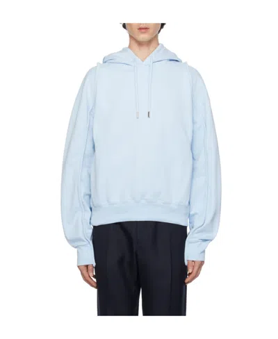 Jacquemus Logo Hooded Sweater In Blue
