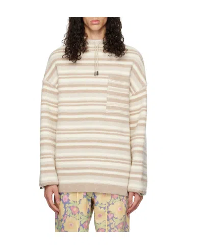 Jacquemus Logo Hooded Sweater In Nude