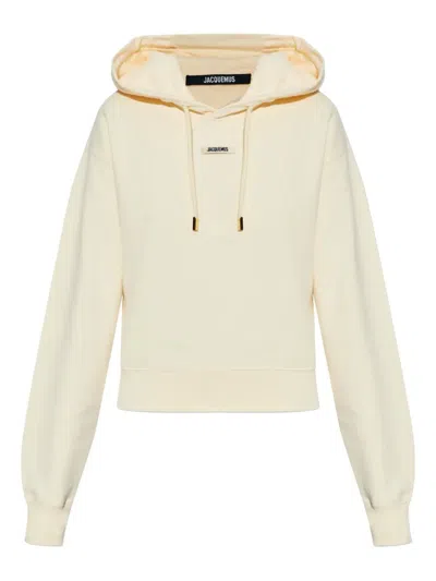 Jacquemus Cropped Hoodie Gros Grain In Neutral
