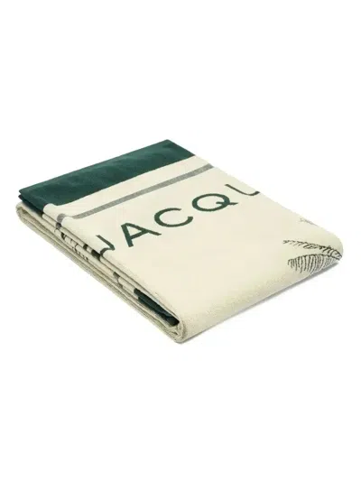 Jacquemus Logo-jacquard Beach Towel In Neutrals