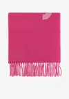 Jacquemus Logo Jacquard Fringed Wool Scarf In Pink