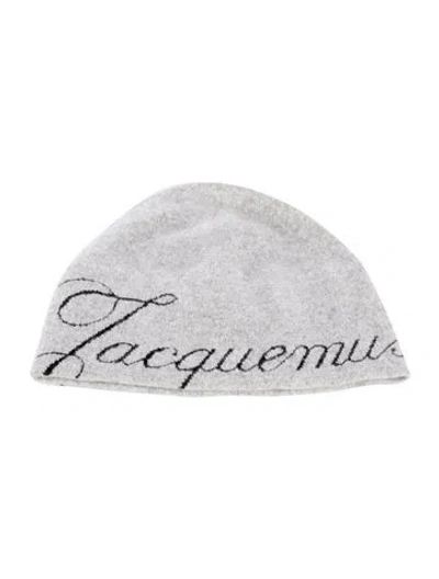 Pre-owned Jacquemus Logo Knit Beanie W/tags In Grey