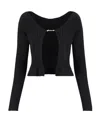 Jacquemus La Maille Pralu Longue Black Cardigan Women In Black