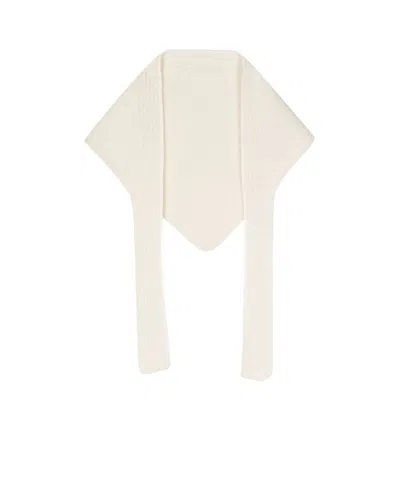 小物 Jacquemus 2024 Logo Lable Neck Scarf Jacquemus Logo Lable Neck Scarf In White | ModeSens