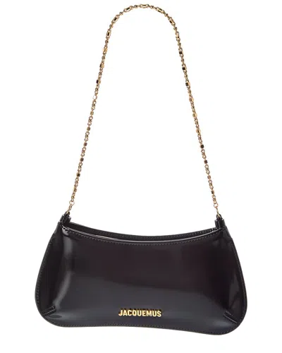 Jacquemus Logo Leather Shoulder Bag In Purple