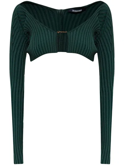 JACQUEMUS LOGO-LETTERING CARDIGAN