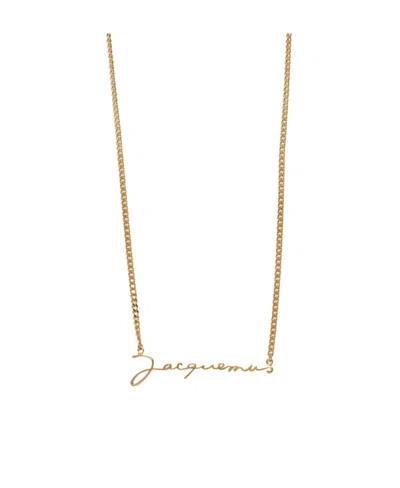 Jacquemus Logo Logo Chain Necklace In Gold