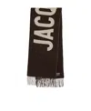 Jacquemus Fringe Logo Scarf In Black