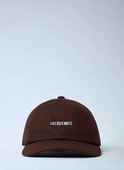 Jacquemus Logo Motif Baseball Cap In Brown