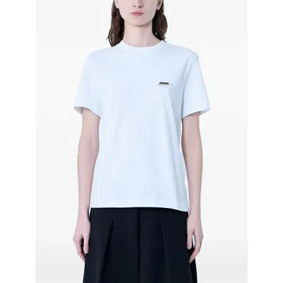 Jacquemus Logo Patch And Chest Pocket T-shirt In Blue