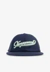 Jacquemus Logo Patch Baseball Cap In Wool-blend In Navy