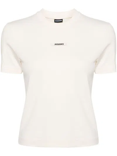 Jacquemus Le Tshirt Gros Grain Cotton T-shirt In Beige