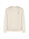 Jacquemus Men The Gros Grain Crewneck Sweatshirt With Logo Plaque In Beige