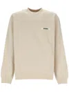 Jacquemus Men The Gros Grain Crewneck Sweatshirt With Logo Plaque In Nude