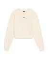 Jacquemus Logo Patch Cropped Sweatshirt In Neutral